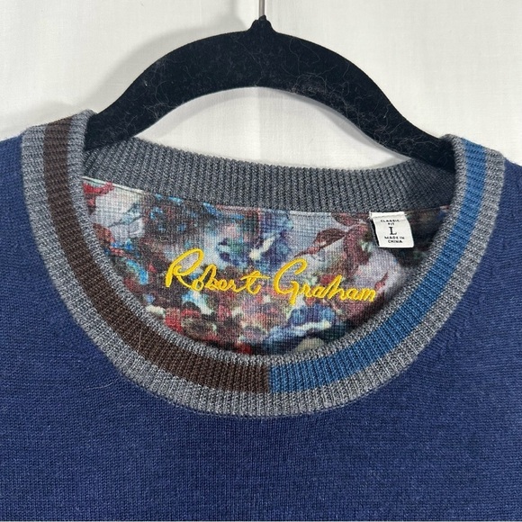 Robert Graham 100% wool sweater, size large classic grandpacore golf high end - Picture 4 of 15